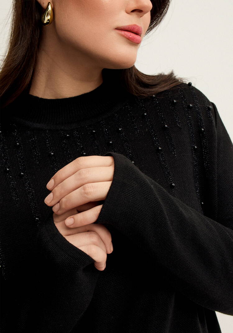 Джемпер с жемчугом и метанитью шир.  750, рис. 24