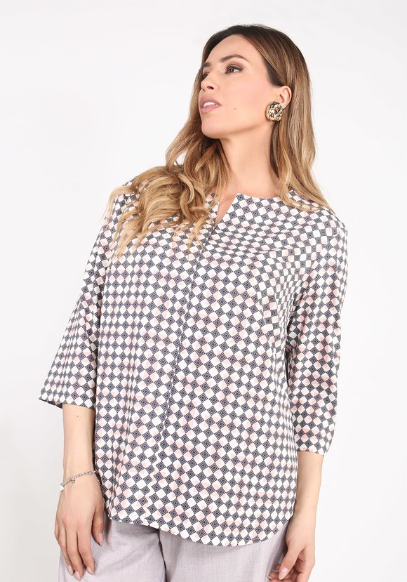 Блуза с длинным рукавом с принтом Ромб шир.  580, рис. 6
