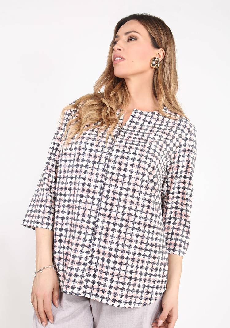 Блуза с длинным рукавом с принтом Ромб шир.  750, рис. 6