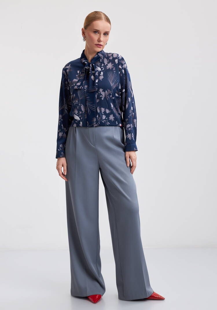 Туника с бантом и цветочным принтом шир.  750, рис. 8