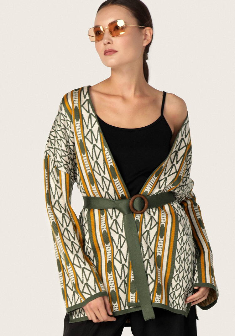 Кардиган женский под пояс шир.  750, рис. 6