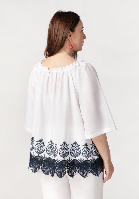 Блуза Роскошь кружева шир.  580, рис. 2