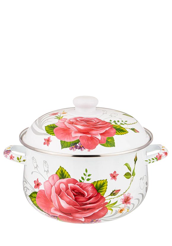Кастрюля эмалированная Пленительная роза шир.  580, рис. 17