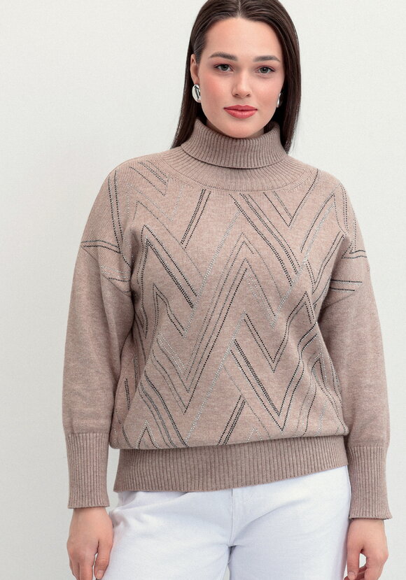 Свитер с геометрическим рисунком из страз шир.  580, рис. 13