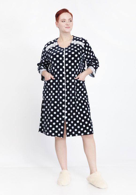 Халат велюровый Модный горошек шир.  580, рис. 4