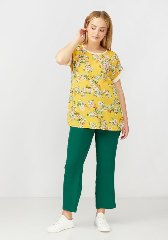 Блуза прямого силуэта с цветочным принтом шир.  580, рис. 12