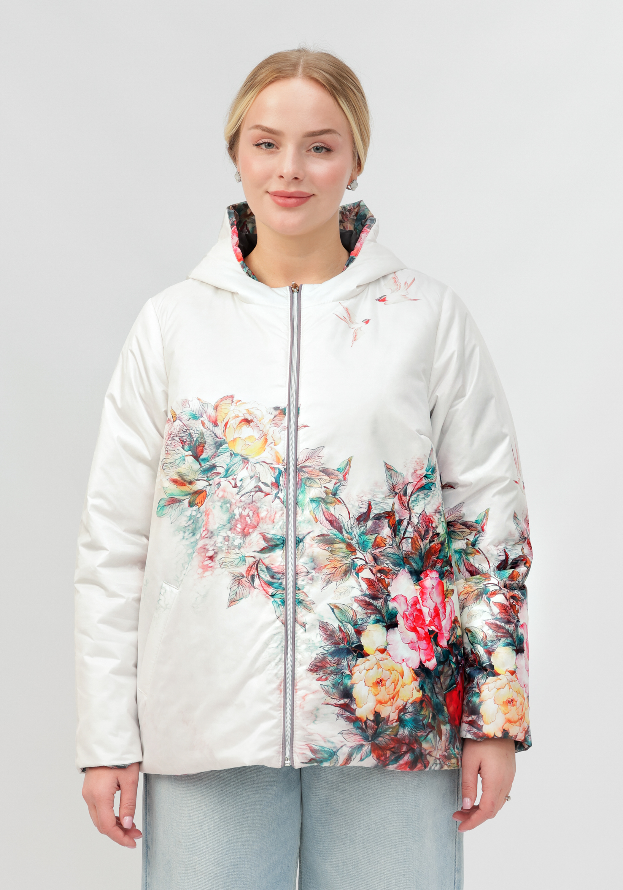 Куртка с цветочным принтом "Агнесса" Людмила Романова, размер 50 - фото 4