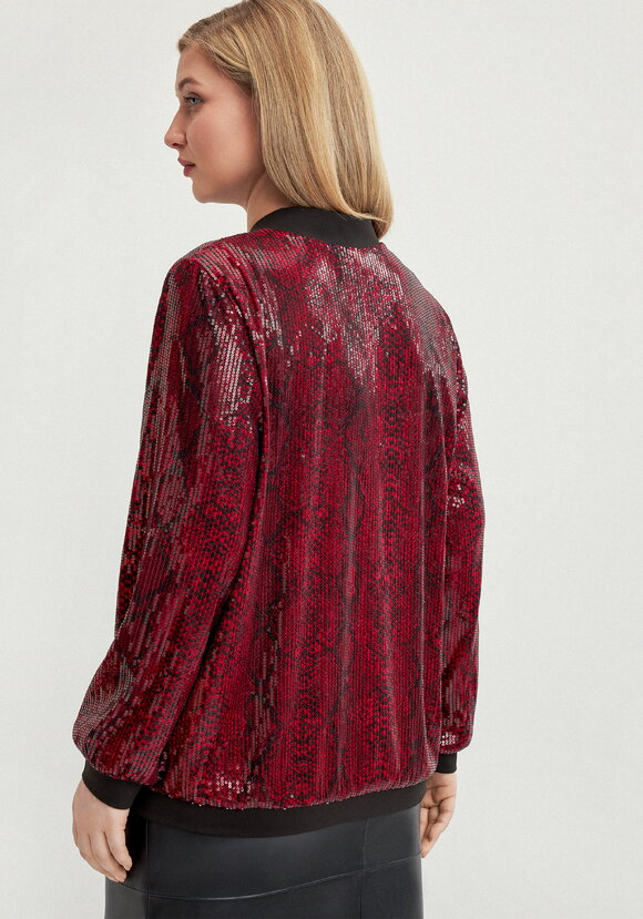 Бомбер с пайетками на подкладке шир.  580, рис. 21