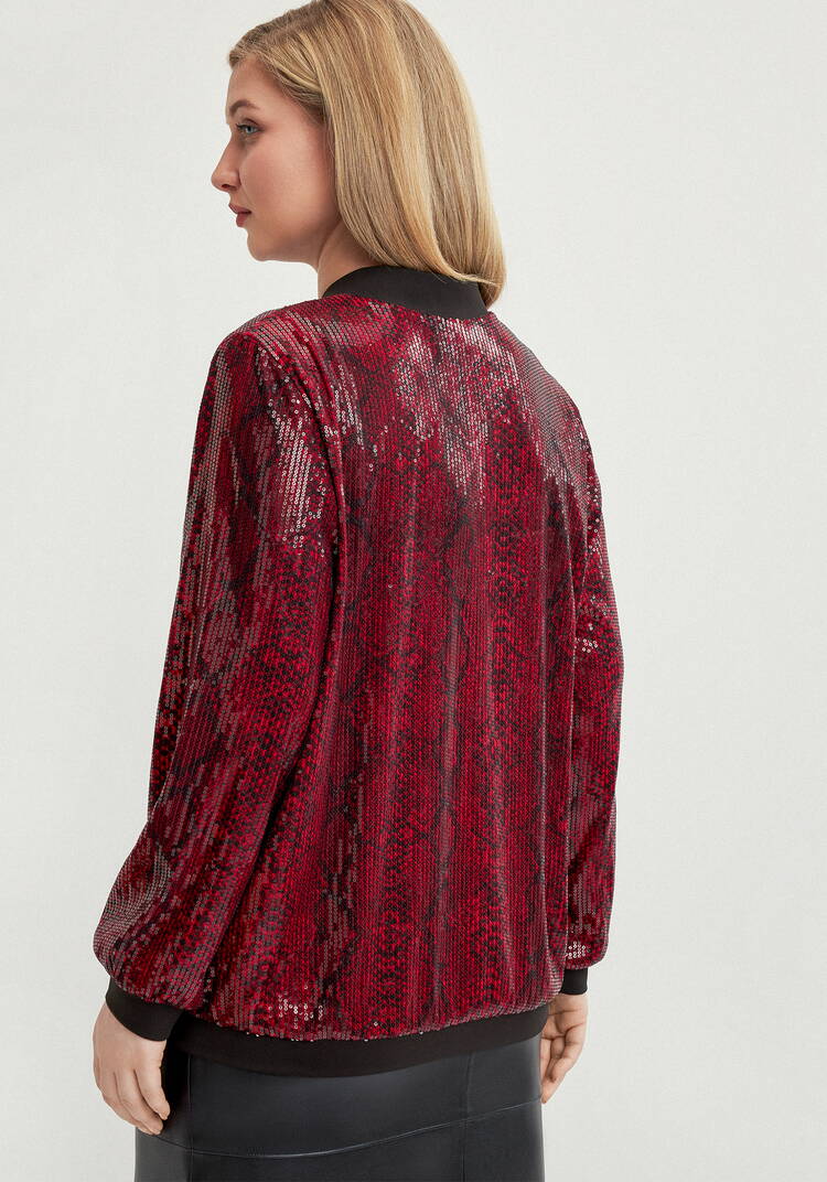 Бомбер с пайетками на подкладке шир.  750, рис. 21