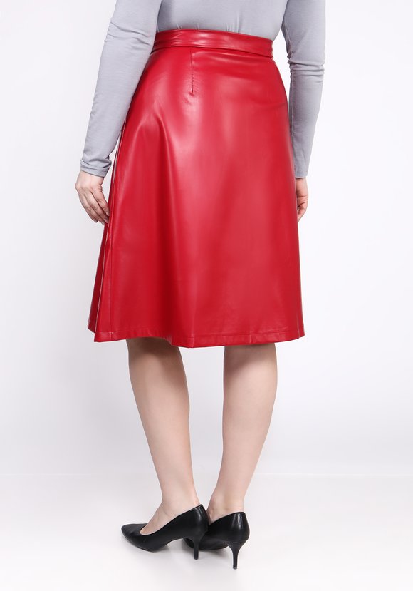 Юбка-трапеция из экокожи шир.  580, рис. 6