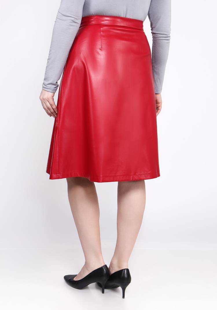 Юбка-трапеция из экокожи шир.  750, рис. 6