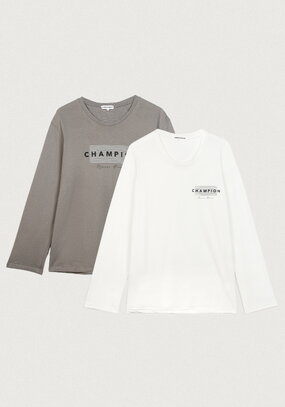 Лонгсливы с лаконичным принтом, 2 шт.