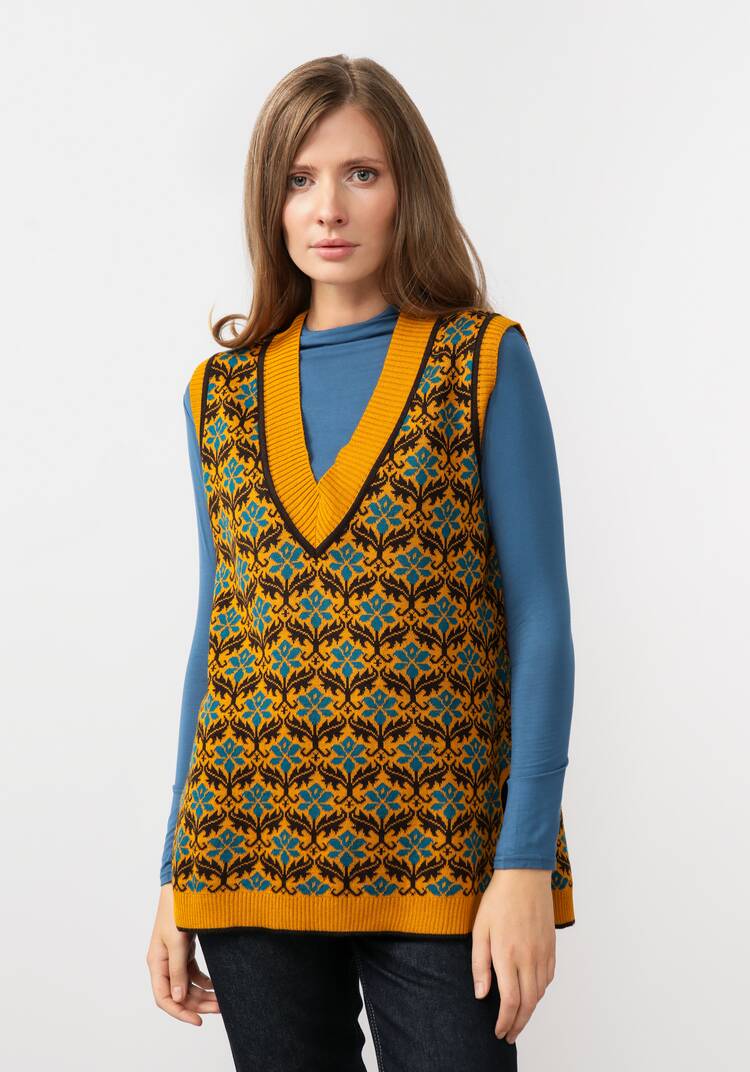 Жилет женский с цветочным рисунком шир.  750, рис. 27