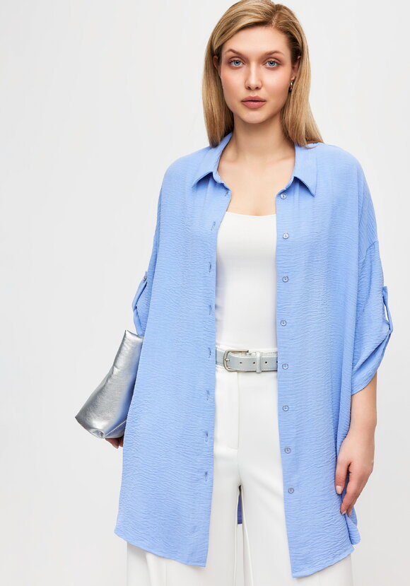 Рубашка удлиненная на пуговицах Лорелия шир.  580, рис. 11