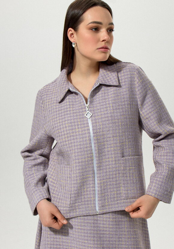 Пиджак с накладными карманами твидовый шир.  580, рис. 11