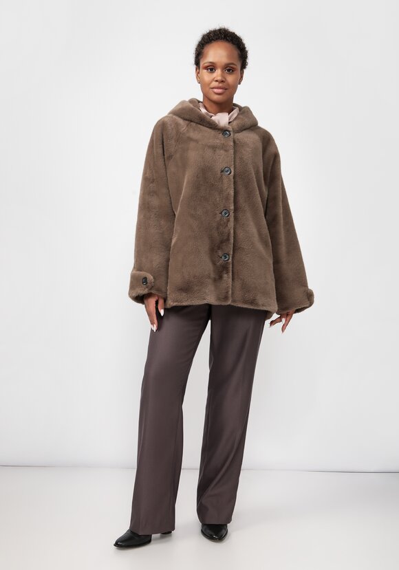 Полупальто из экомеха Моника шир.  580, рис. 2