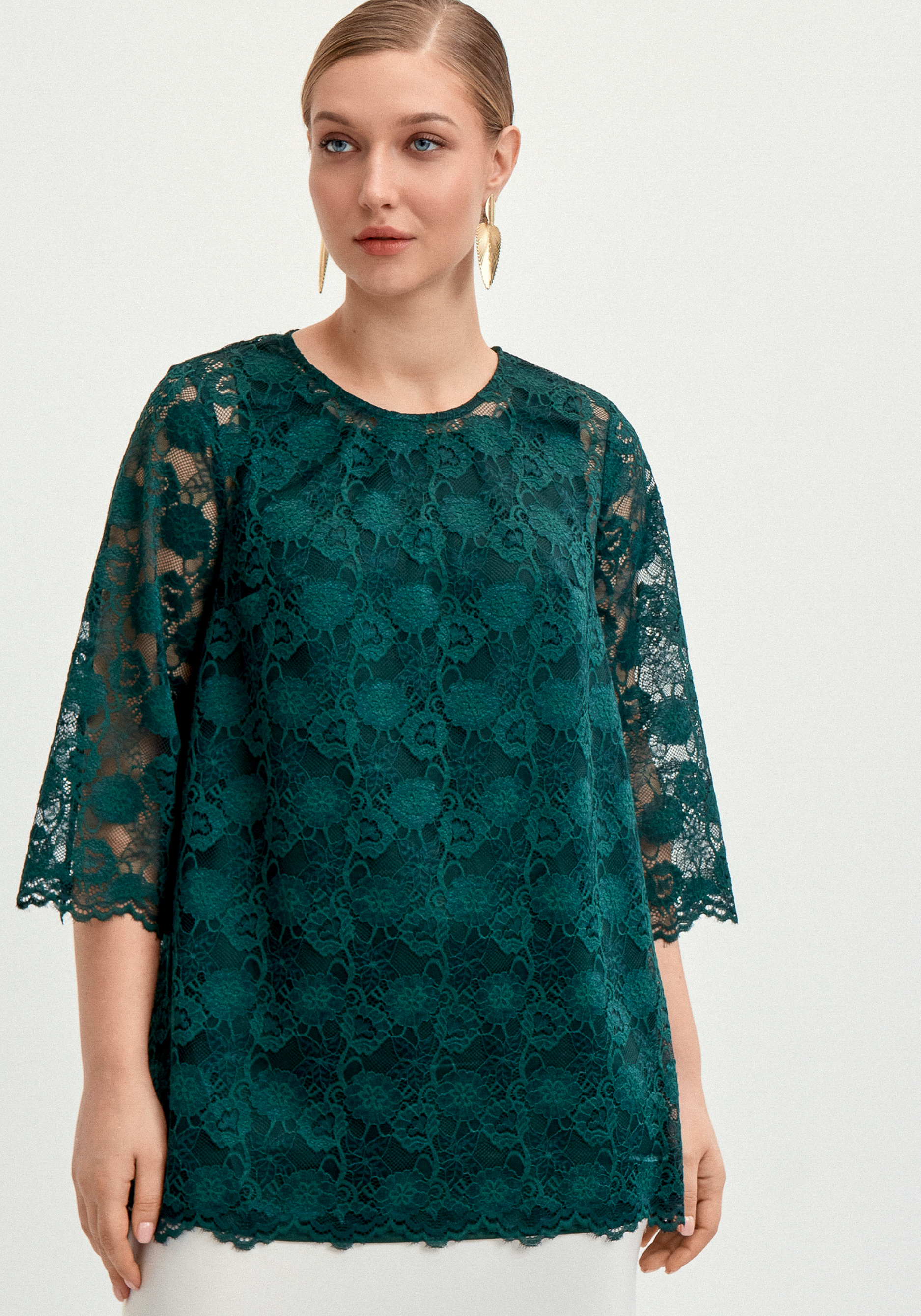 

Туника из кружева с топом, Зеленый