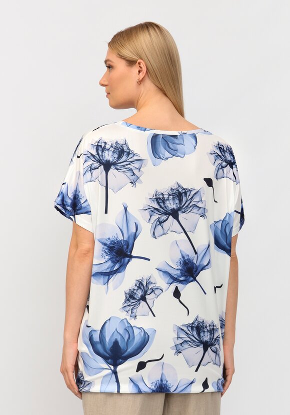 Блуза со стразами и цветочным принтом шир.  580, рис. 13