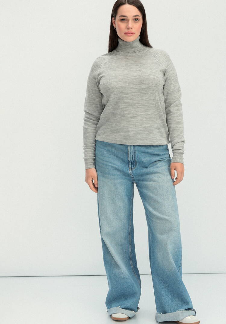 Джемпер прямого силуэта с высоким воротом шир.  750, рис. 49