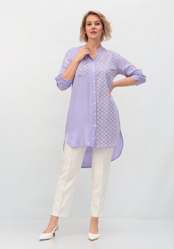 Рубашка удлиненная из хлопка шир.  580, рис. 15