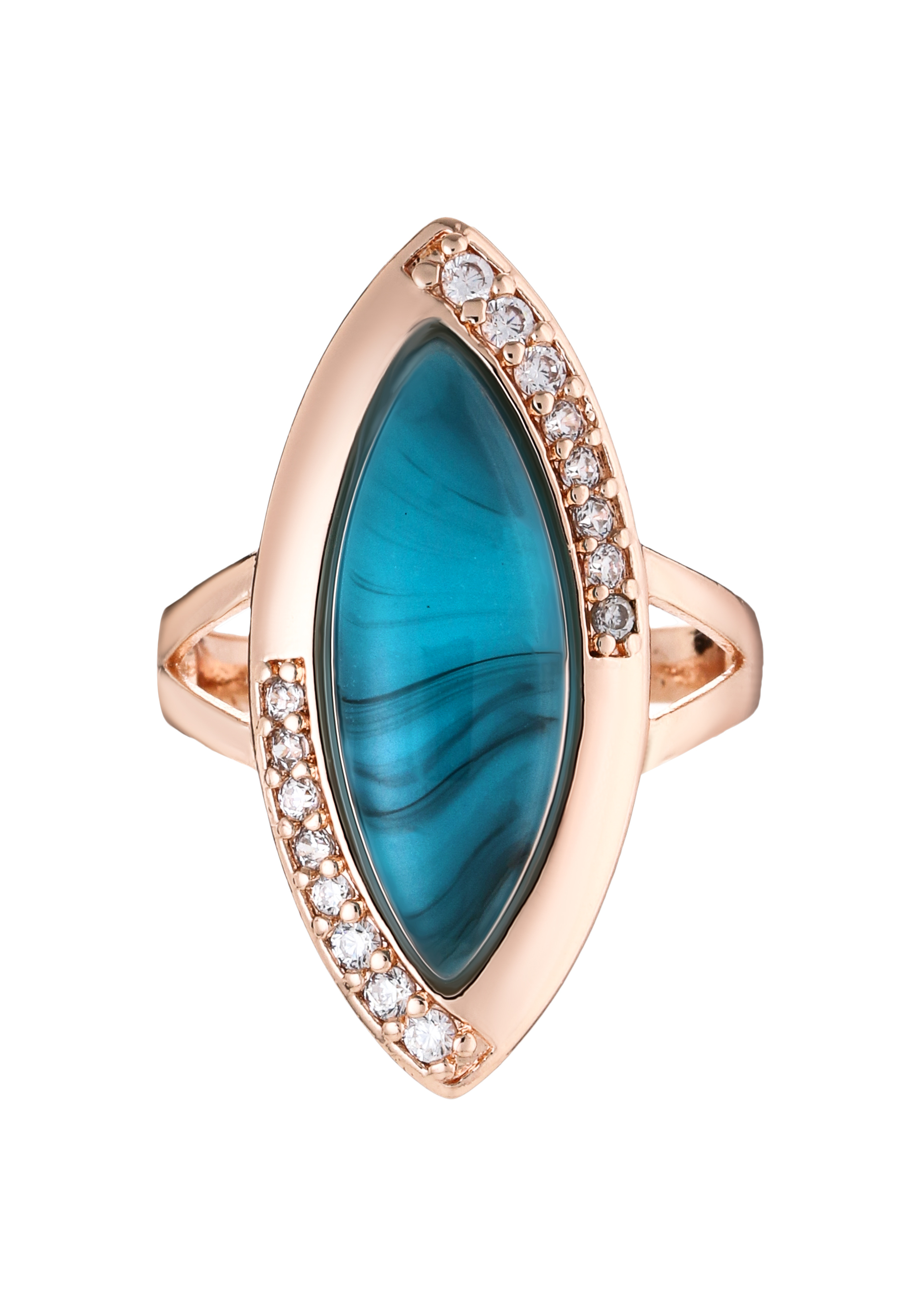 Комплект "Невесомый шлейф" BO.GEMS, цвет голубой, размер 17 перстень - фото 5