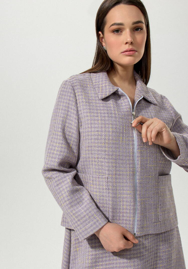 Пиджак с накладными карманами твидовый шир.  750, рис. 9