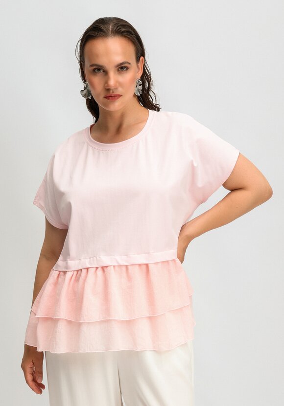 Блуза комбинированная с ярусами по низу шир.  580, рис. 15