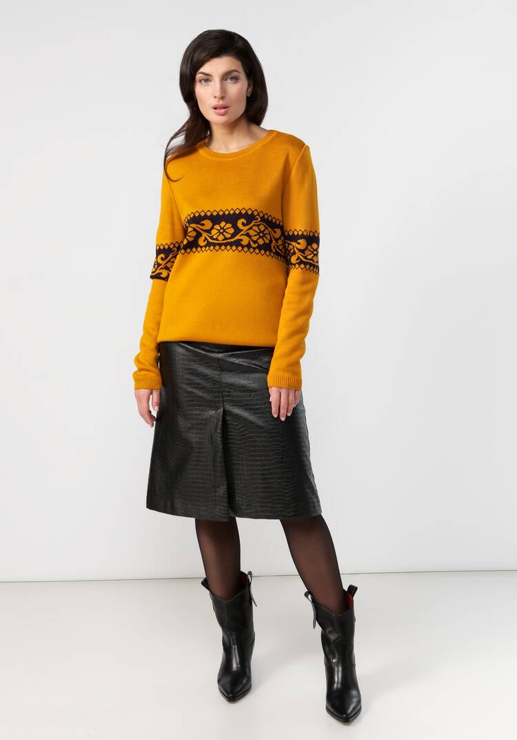 Джемпер женский с рисунком по груди и рукавам шир.  750, рис. 9