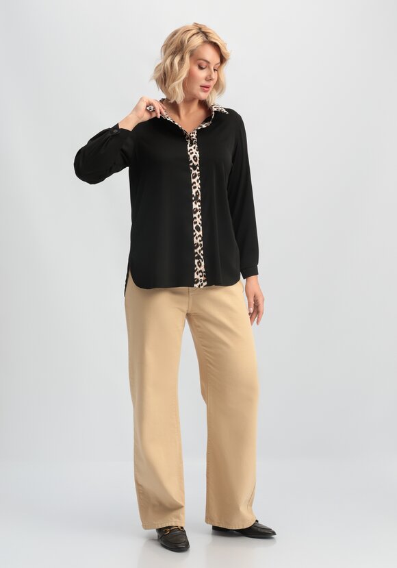 Блуза с принтом по воротнику и планке шир.  580, рис. 11