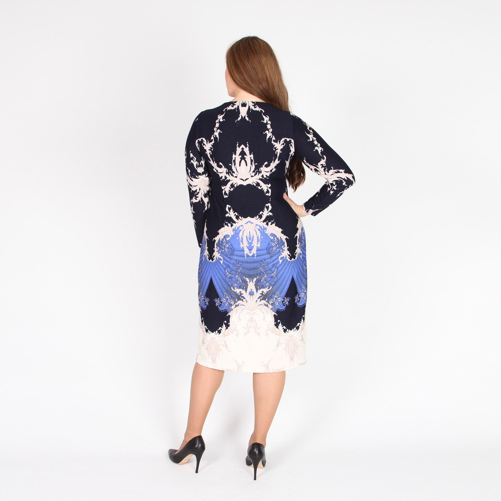 Платье приталенное с узлом «перекрутом» GalaGrosso, цвет синий, размер 48 - фото 4