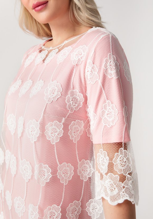 Платье двойка с гипюровой накидкой шир.  580, рис. 5