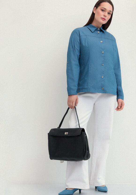 Рубашка хлопковая с патами на рукавах шир.  580, рис. 2