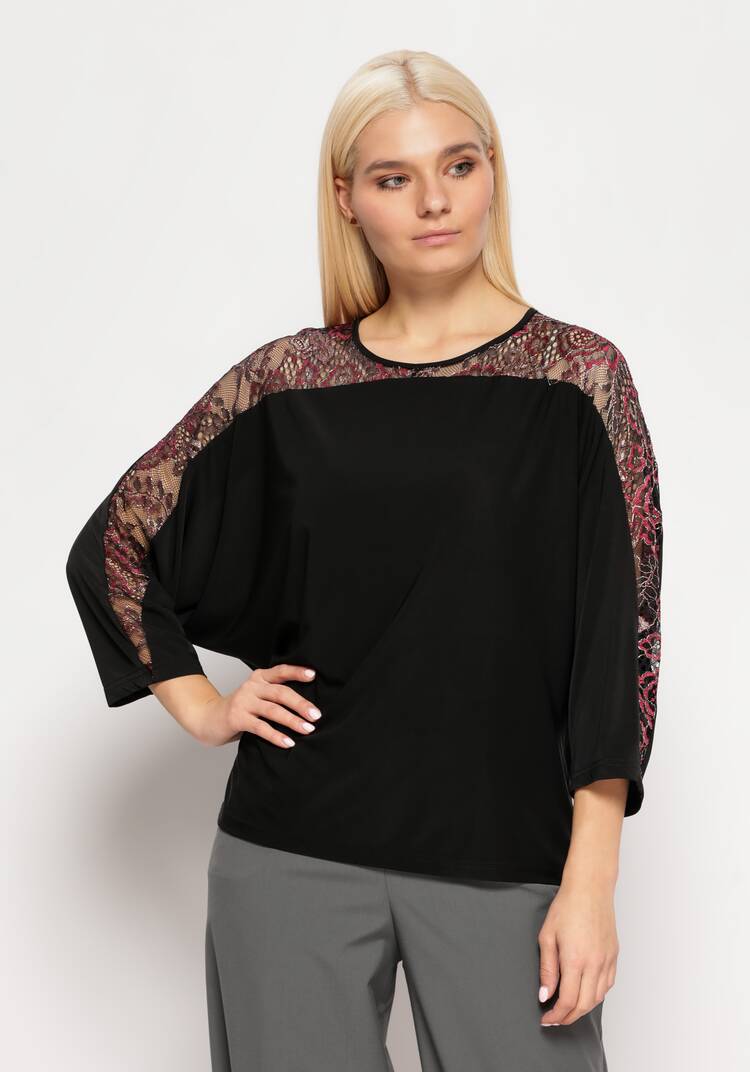 Блуза со вставкой из кружева шир.  750, рис. 13