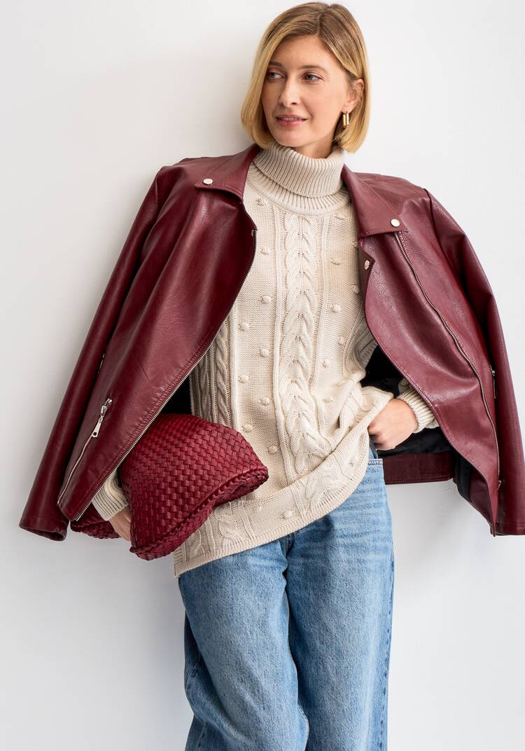 Джемпер с высокой горловиной и косами шир.  750, рис. 19