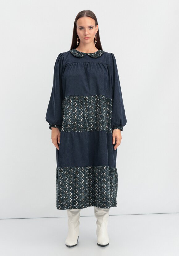 Платье из микровельвета ярусное шир.  580, рис. 12