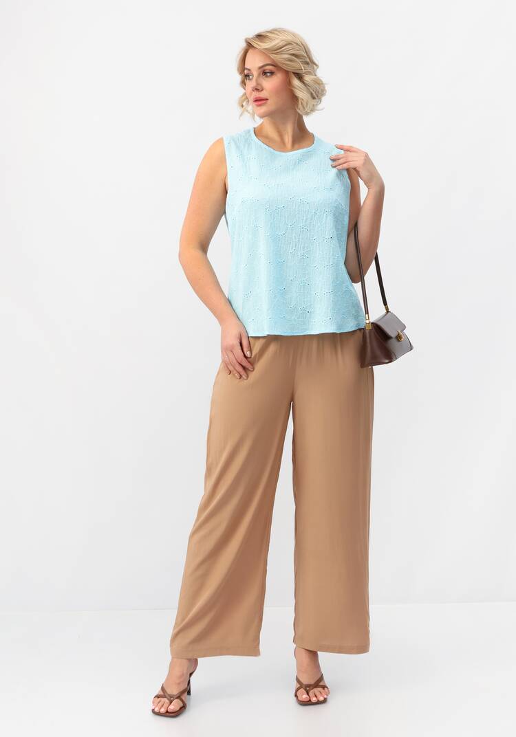 Майка ажурная из шитья с круглым вырезом шир.  750, рис. 32