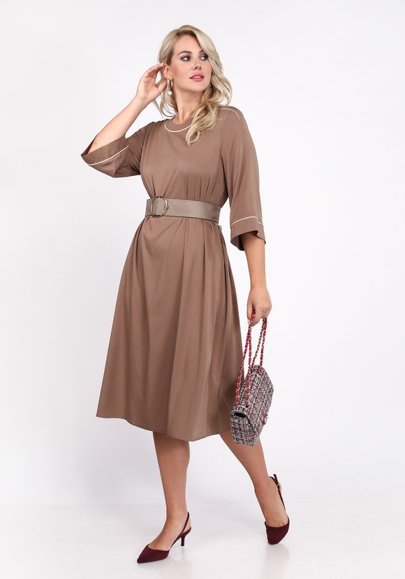 Платье миди с кантом шир.  580, рис. 1