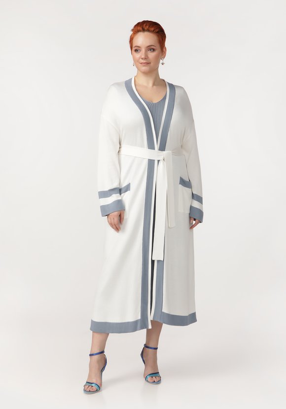 Кардиган с карманами и поясом в комплекте шир.  580, рис. 5