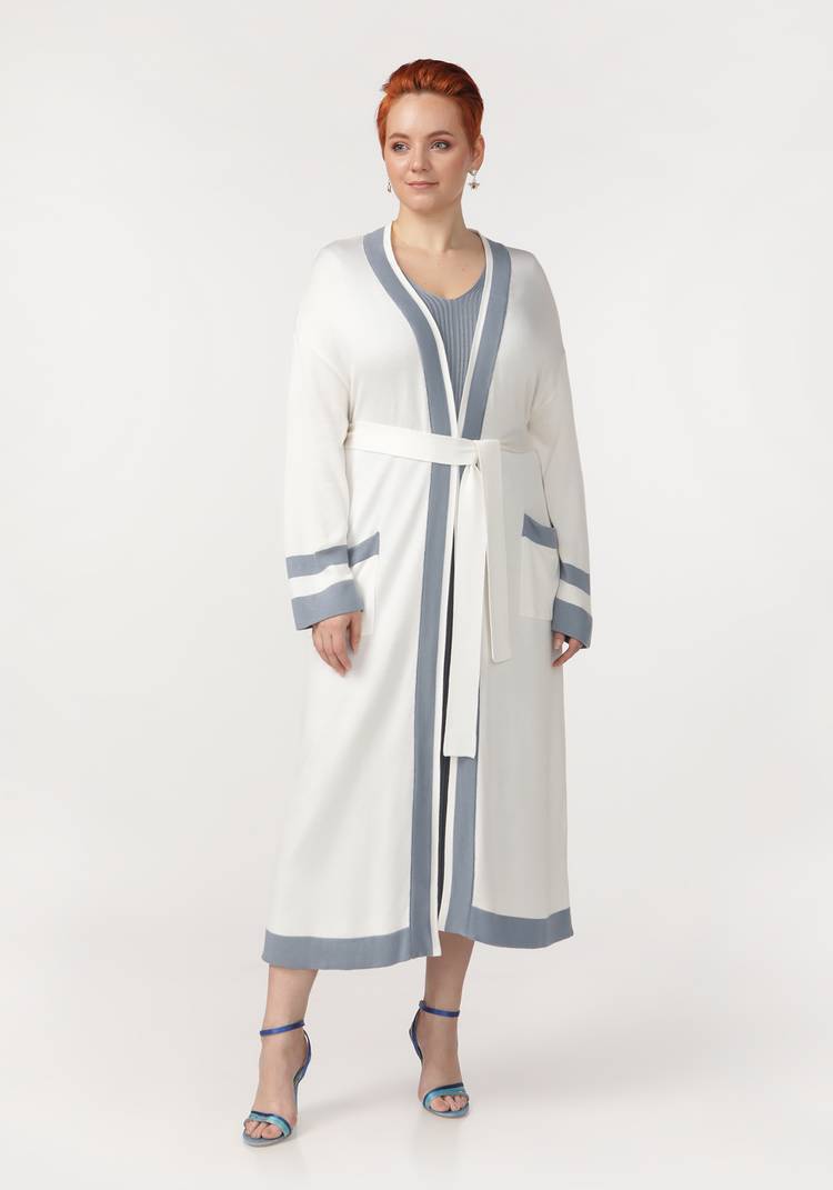 Кардиган с карманами и поясом в комплекте шир.  750, рис. 5