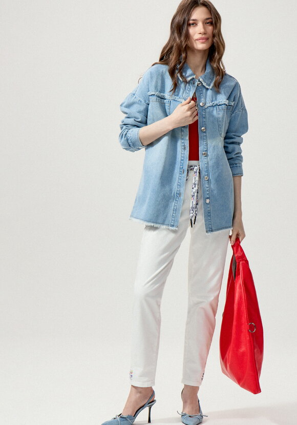 Джинсовая куртка с бахромой по краям шир.  580, рис. 10