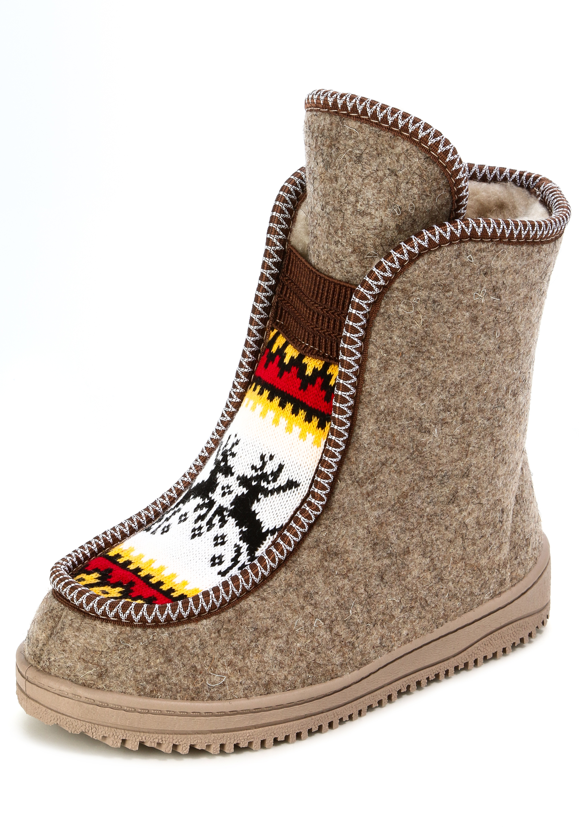 

Валенки женские с оленями, Бежевый