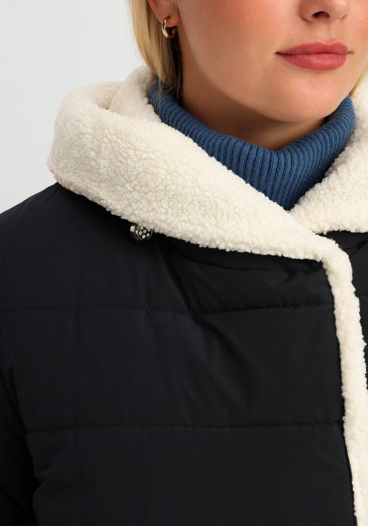 Пальто с капюшоном из меха шир.  750, рис. 5