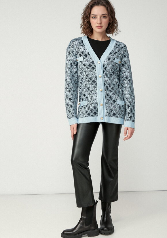 Кардиган удлиненный с графичным орнаментом шир.  580, рис. 21