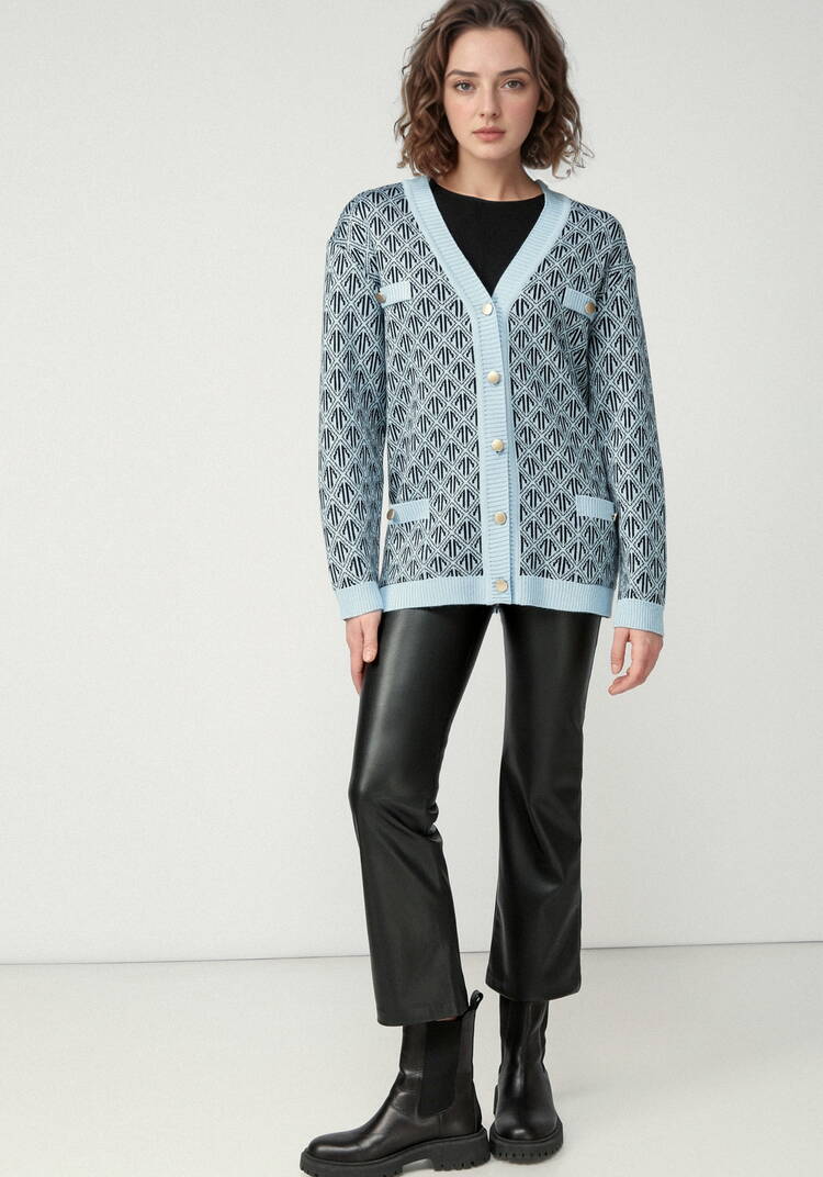 Кардиган удлиненный с графичным орнаментом шир.  750, рис. 21