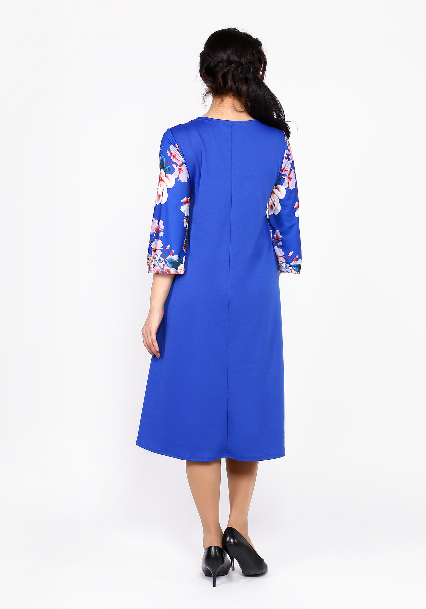 Платье с высокой талией и расклешенной юбкой Bianka Modeno, размер 48, цвет синий - фото 6