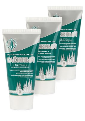 Крем-бальзам согревающий Таежный, 3 шт.
