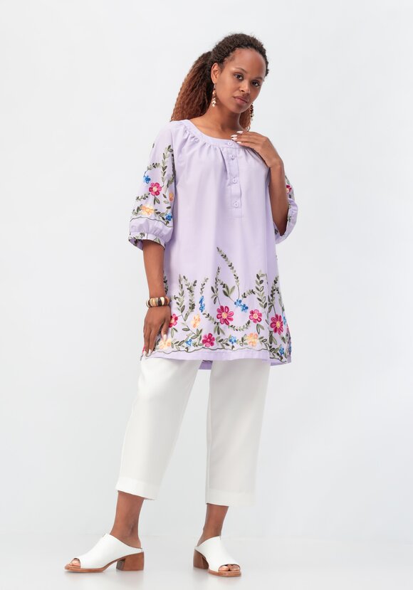 Блуза с цветочной вышивкой и рукавом реглан шир.  580, рис. 18