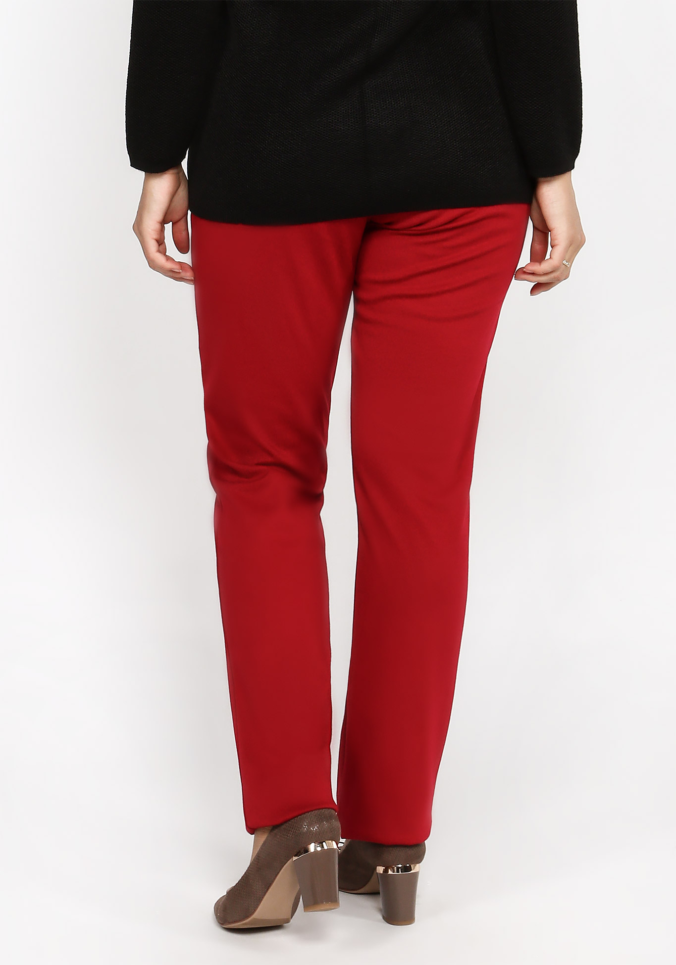 Брюки на резинке с боковыми карманами Bianka Modeno, размер 52, цвет красный - фото 2