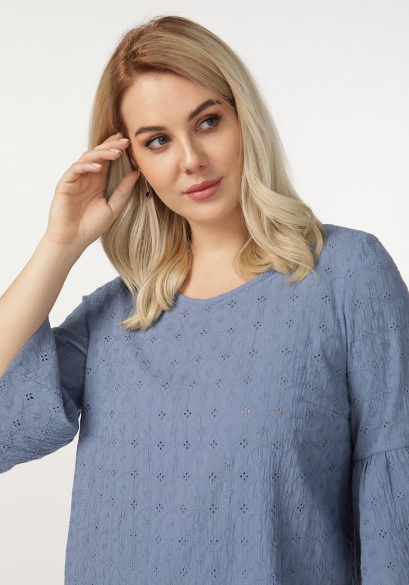 Блуза из шитья с воланом по низу рукава шир.  580, рис. 18