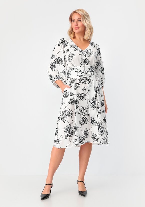 Платье с цветочным принтом с рукавом фонарик шир.  580, рис. 12